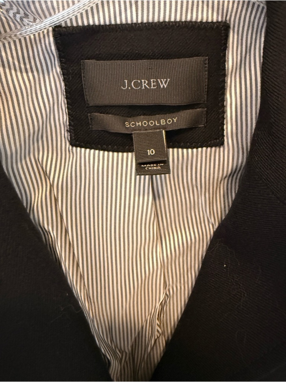 J.Crew Schoolboy Blazer Wool Black Gold Crest Buttons Preppy Jacket Sz 10 - Picture 3 of 5